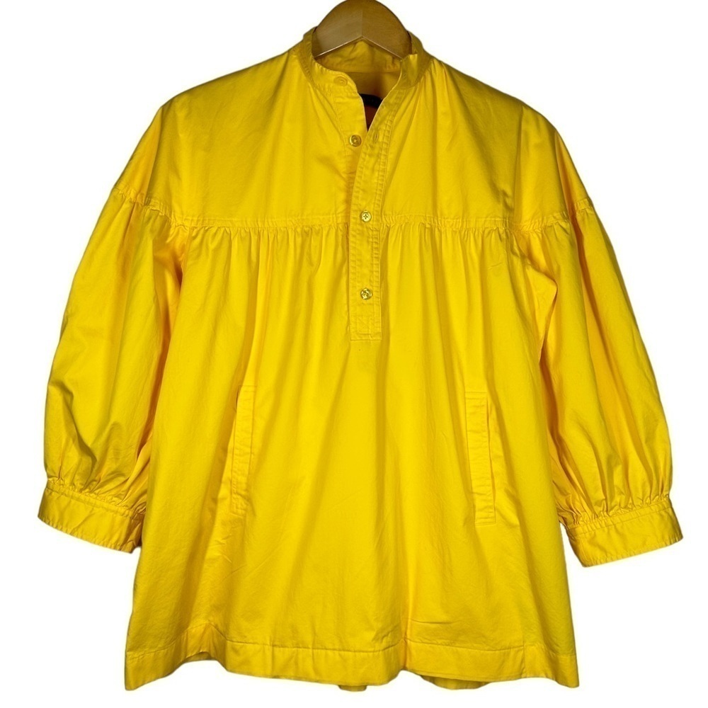 Ralph Lauren Oversized Trapeze Blouse with Balloon Sleeves in Sunny Yellow XS